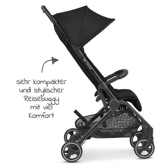 ABC Design Buggy & Sportwagen Ping Two mit flacher Liegeposition - inkl. Transporttasche & Tragegurt - Classic Edition - Ink