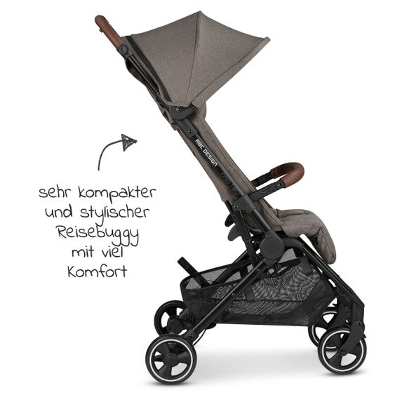 ABC Design Buggy & Sportwagen Ping Two mit flacher Liegeposition - inkl. Transporttasche & Tragegurt - Pure Edition - Nature