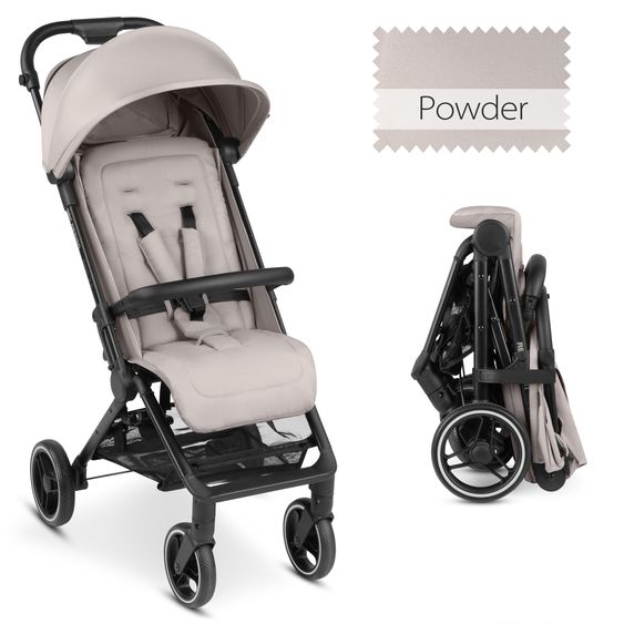 ABC Design Buggy & Sportwagen Ping Two Trekking mit flacher Liegeposition, Transporttasche und Tragegurt - Powder