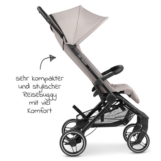 ABC Design Buggy & Sportwagen Ping Two Trekking mit flacher Liegeposition, Transporttasche und Tragegurt - Powder