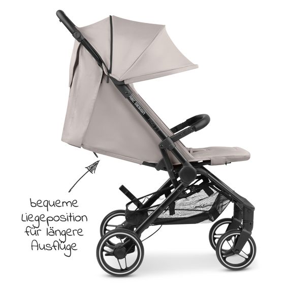 ABC Design Buggy & Sportwagen Ping Two Trekking mit flacher Liegeposition, Transporttasche und Tragegurt - Powder