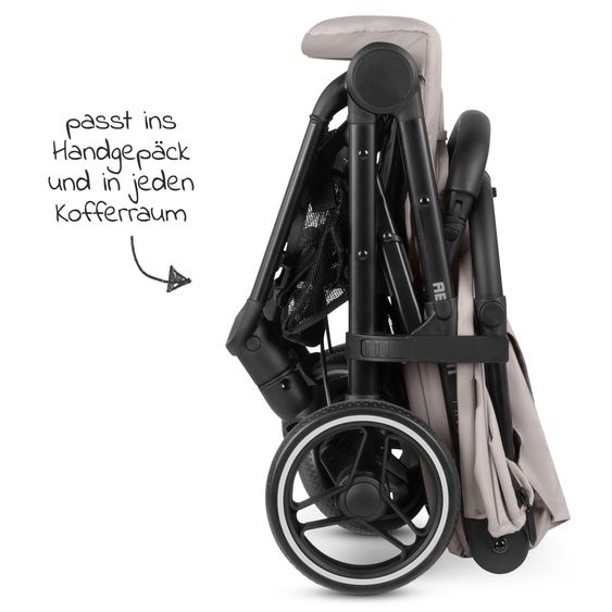 ABC Design Buggy & Sportwagen Ping Two Trekking mit flacher Liegeposition, Transporttasche und Tragegurt - Powder