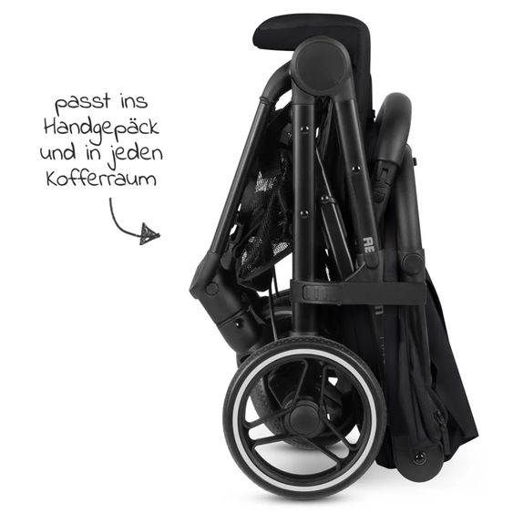 ABC Design Ping Two Trekking passeggino e carrozzina con posizione reclinabile in piano, navicella, tracolla, portabicchieri e parapioggia - Ink
