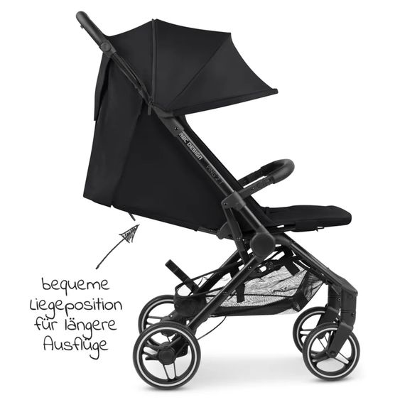 ABC Design Ping Two Trekking passeggino e carrozzina con posizione reclinabile in piano, navicella, tracolla, portabicchieri e parapioggia - Ink