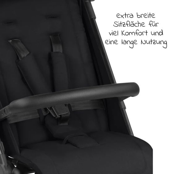 ABC Design Ping Two Trekking passeggino e carrozzina con posizione reclinabile in piano, navicella, tracolla, portabicchieri e parapioggia - Ink