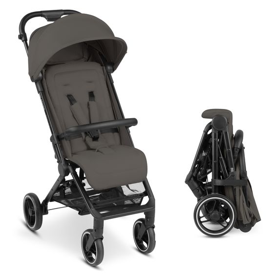 ABC Design Buggy & Sportwagen Ping Two Trekking mit flacher Liegeposition, Transporttasche und Tragegurt - Cloud