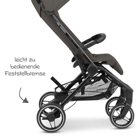 ABC Design Buggy & Sportwagen Ping Two Trekking mit flacher Liegeposition, Transporttasche und Tragegurt - Cloud