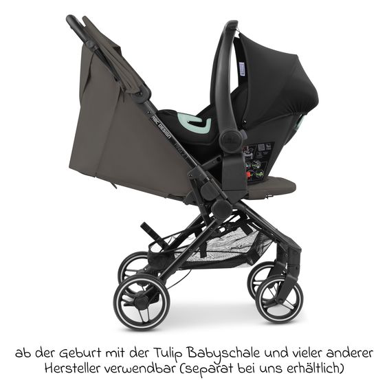 ABC Design Buggy & Sportwagen Ping Two Trekking mit flacher Liegeposition, Transporttasche und Tragegurt - Cloud