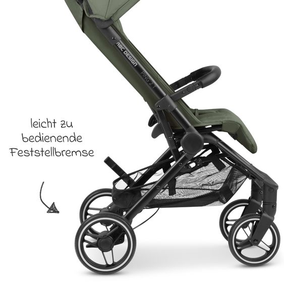 ABC Design Ping Two Trekking passeggino e carrozzina con posizione reclinabile piatta, navicella e tracolla - Olive