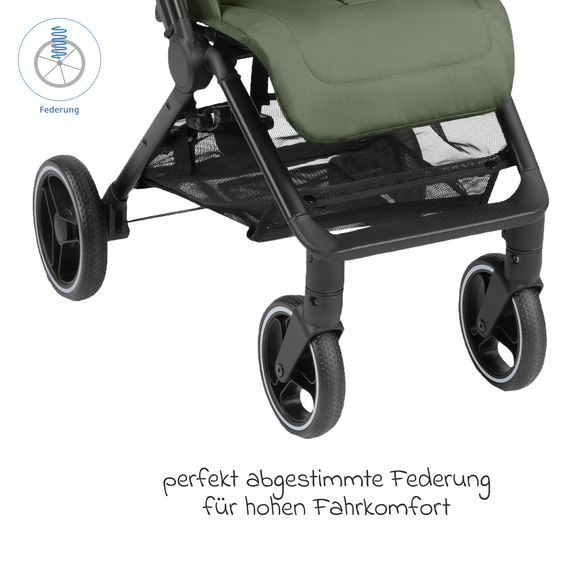 ABC Design Ping Two Trekking passeggino e carrozzina con posizione reclinabile piatta, navicella e tracolla - Olive