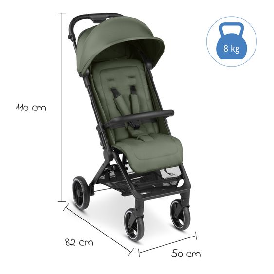 ABC Design Ping Two Trekking passeggino e carrozzina con posizione reclinabile piatta, navicella e tracolla - Olive