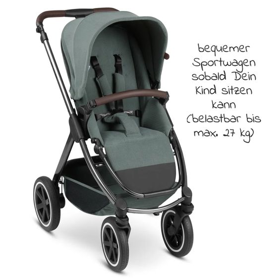 ABC Design Buggy & Sportwagen Samba mit Sportsitz (ab ca. 9 Monate) inkl. Wickeltasche Urban - Aloe