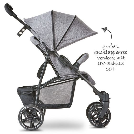 ABC Design Buggy & Stroller Treviso 4 - Circle Line with recline function and whitewall tires - Woven Graphite