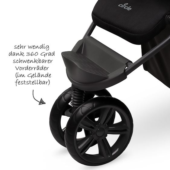ABC Design Buggy Treviso 3 - Woven Black (Circle-Line)