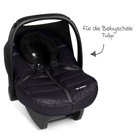 ABC Design Cover / Winterfußsack für die Babyschale Tulip - Black