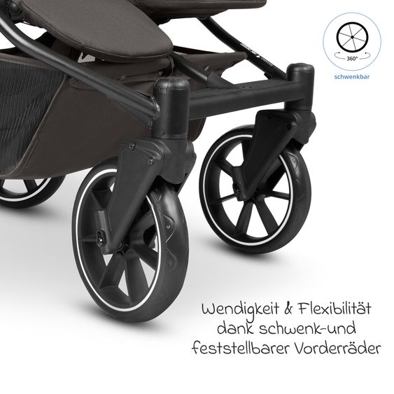 ABC Design Geschwister- & Zwillingskinderwagen Bayamo mit Liegeposition, Knickschieber - Nut