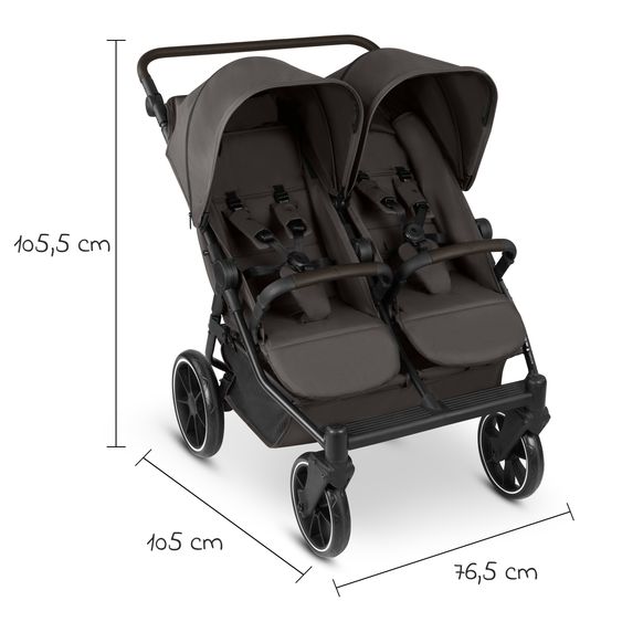 ABC Design Geschwister- & Zwillingskinderwagen Bayamo mit Liegeposition, Knickschieber - Nut