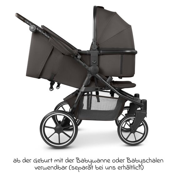ABC Design Geschwister- & Zwillingskinderwagen Bayamo mit Liegeposition, Knickschieber - Nut