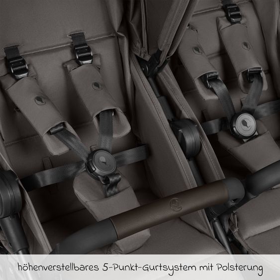 ABC Design Geschwister- & Zwillingskinderwagen Bayamo mit Liegeposition, Knickschieber - Nut