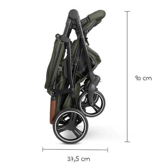 ABC Design Geschwister- & Zwillingskinderwagen D Two bis 22 kg Rücksitz mit Liegeposition und Einstiegshilfe - Pure - Wheat