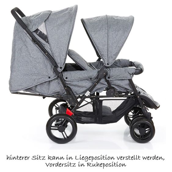 ABC Design Geschwisterwagen Tandem - Woven-Anthracite (Circle-Line)