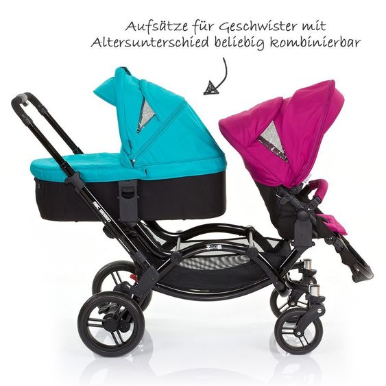 ABC Design Geschwisterwagen Zoom - Coral Grape