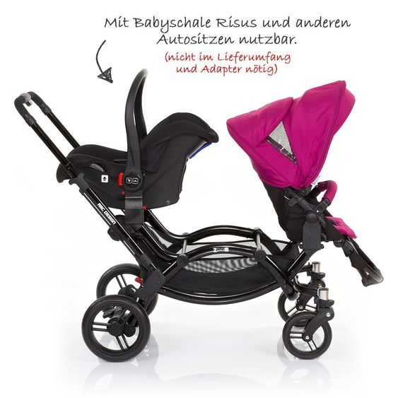 ABC Design Geschwisterwagen Zoom - Coral Grape