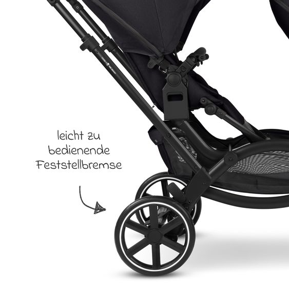 ABC Design Geschwisterwagen & Zwillingskinderwagen Zoom 2 inkl. 2 Sportsitze, 2x Keilkissen & 2x Einlagen - Pure - Coal