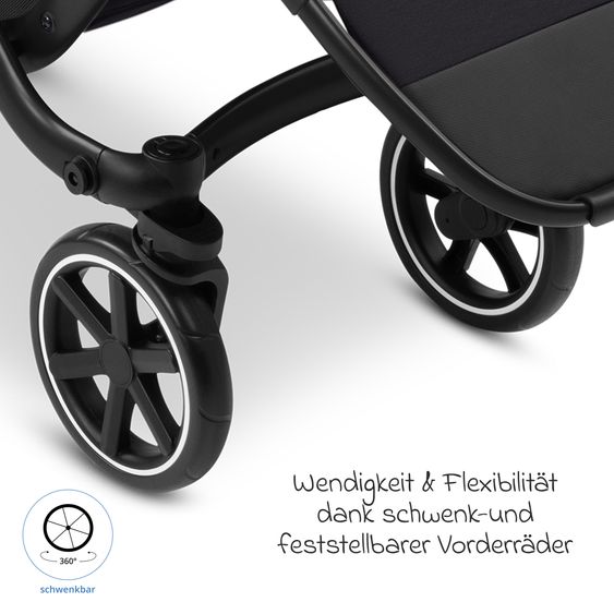 ABC Design Geschwisterwagen & Zwillingskinderwagen Zoom 2 inkl. 2 Sportsitze, 2x Keilkissen & 2x Einlagen - Pure - Coal