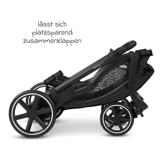 ABC Design Geschwisterwagen & Zwillingskinderwagen Zoom 2 inkl. 2 Sportsitze, 2x Keilkissen & 2x Einlagen - Pure - Coal