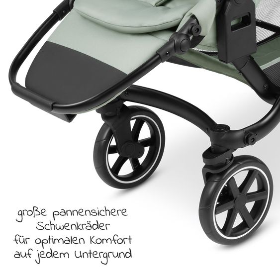 ABC Design Passeggino fratellare e passeggino gemellare Zoom - Set economico da 6 pezzi con 2 seggiolini sportivi, navicella e 2 cunei per la seduta - Pino