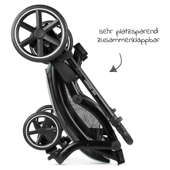 ABC Design Passeggino fratellare e passeggino gemellare Zoom - Set economico da 6 pezzi con 2 seggiolini sportivi, navicella e 2 cunei per la seduta - Pino