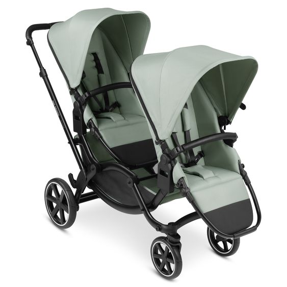 ABC Design Passeggino fratellare e passeggino gemellare Zoom - Set economico da 6 pezzi con 2 seggiolini sportivi, navicella e 2 cunei per la seduta - Pino