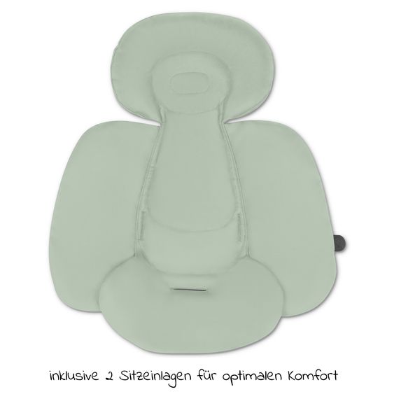 ABC Design Passeggino fratellare e passeggino gemellare Zoom - Set economico da 6 pezzi con 2 seggiolini sportivi, navicella e 2 cunei per la seduta - Pino