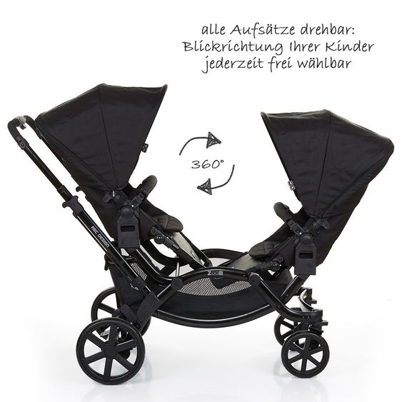 ABC Design Geschwisterwagen & Zwillingskinderwagen Zoom - Coal