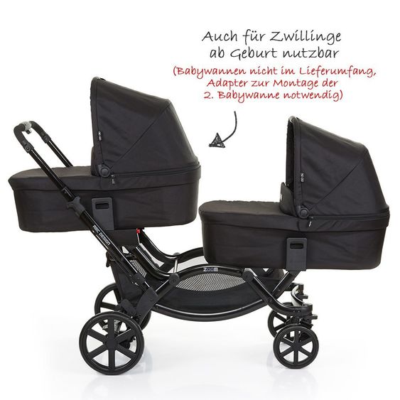 ABC Design Geschwisterwagen & Zwillingskinderwagen Zoom - Coal