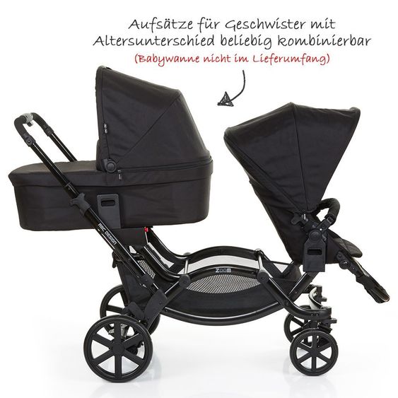 ABC Design Geschwisterwagen & Zwillingskinderwagen Zoom - Coal