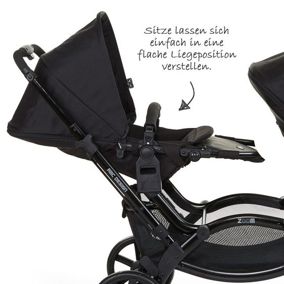 ABC Design Geschwisterwagen & Zwillingskinderwagen Zoom - Coal