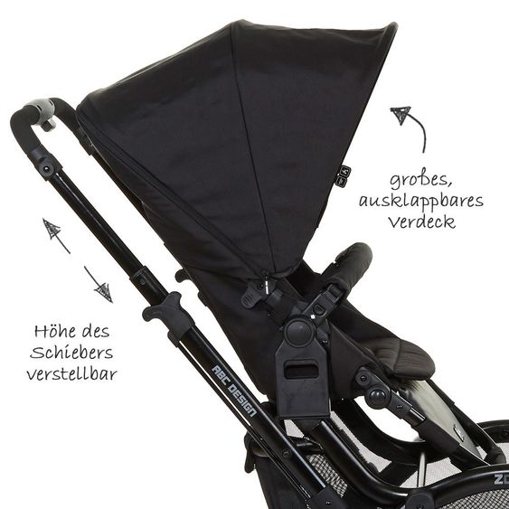 ABC Design Geschwisterwagen & Zwillingskinderwagen Zoom - Coal