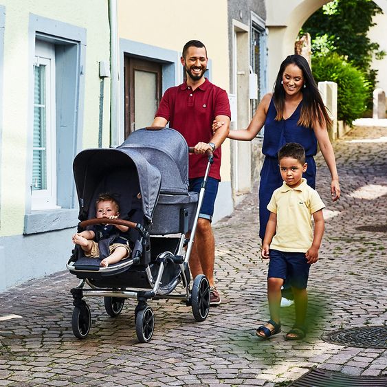 ABC Design Geschwisterwagen & Zwillingskinderwagen Zoom - Diamond Edition - Asphalt