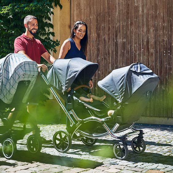 ABC Design Geschwisterwagen & Zwillingskinderwagen Zoom - Diamond Edition - Asphalt