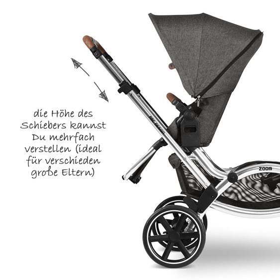 ABC Design Geschwisterwagen & Zwillingskinderwagen Zoom - Diamond Edition - Asphalt