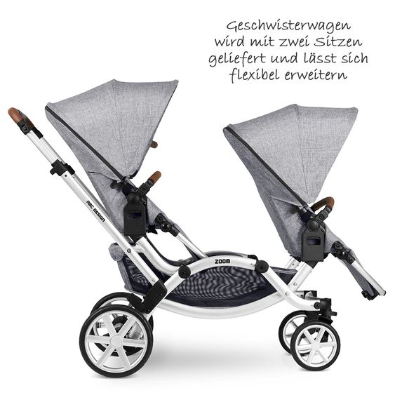 ABC Design Geschwisterwagen & Zwillingskinderwagen Zoom - Graphite Grey