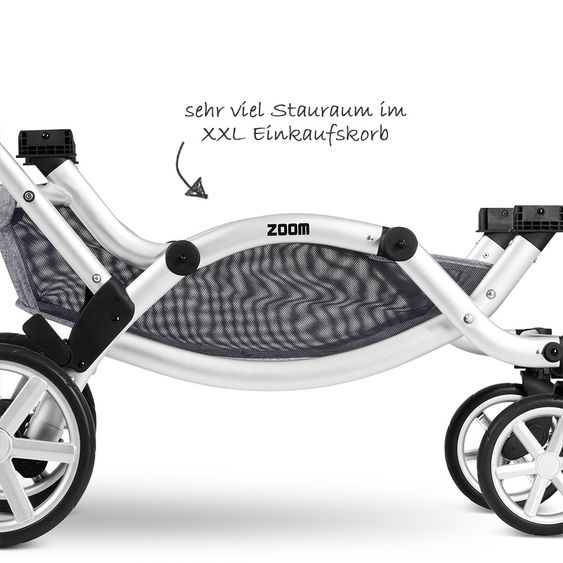 ABC Design Geschwisterwagen & Zwillingskinderwagen Zoom - Graphite Grey