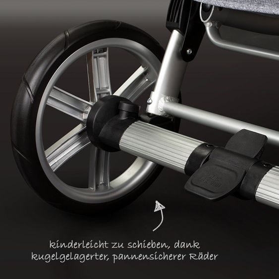 ABC Design Geschwisterwagen & Zwillingskinderwagen Zoom - Graphite Grey