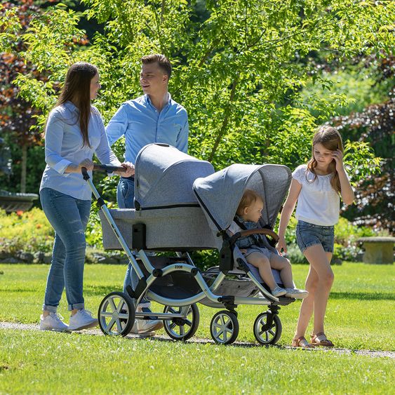 ABC Design Geschwisterwagen & Zwillingskinderwagen Zoom - Graphite Grey