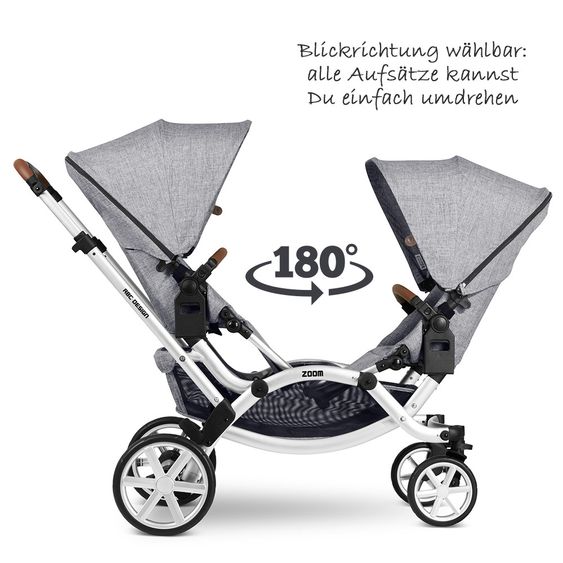 ABC Design Geschwisterwagen & Zwillingskinderwagen Zoom - Graphite Grey