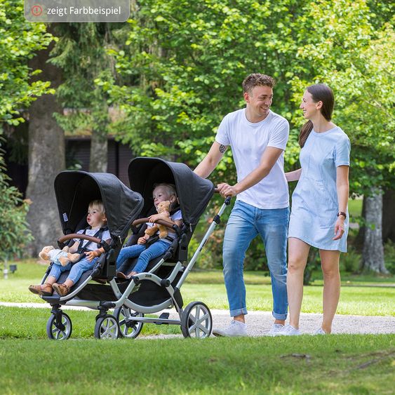 ABC Design Geschwisterwagen & Zwillingskinderwagen Zoom - Graphite Grey