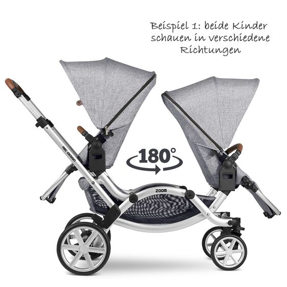 ABC Design Geschwisterwagen & Zwillingskinderwagen Zoom - Graphite Grey