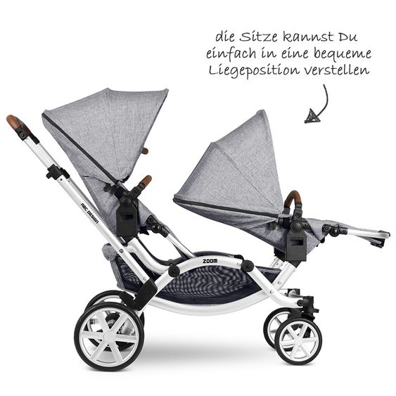 ABC Design Geschwisterwagen & Zwillingskinderwagen Zoom - Graphite Grey